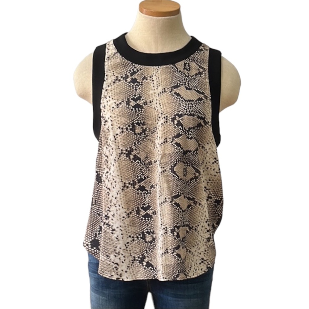 Elizabeth and James Animal Print Sleeveless Top, Small